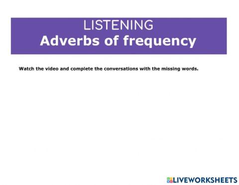 Frequency adverbs