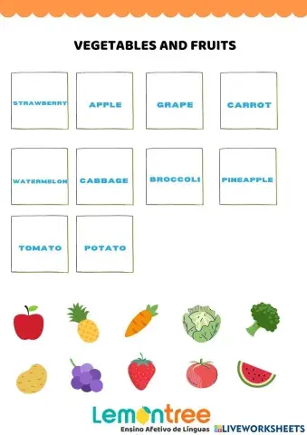 Vegetables and fruits
