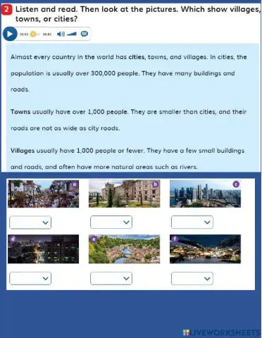 Village, town, or city