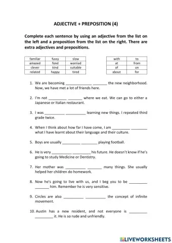 Adjective + preposition (4)