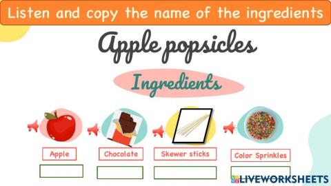 The ingredients in the recipes