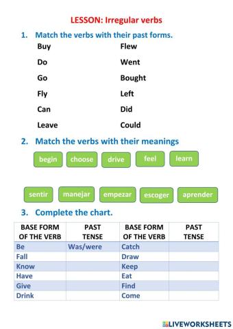 Irregualr verbs