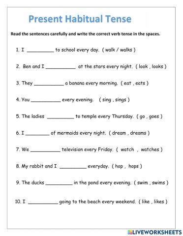 Grammar - Present Habitual Tense