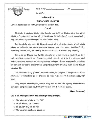 Ôn tập về các kiểu câu