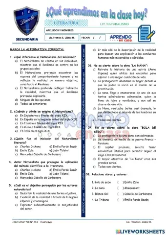 Prac. Literatura del Naturalismo