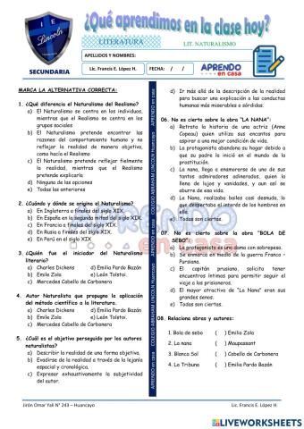 Prac. Literatura del Naturalismo