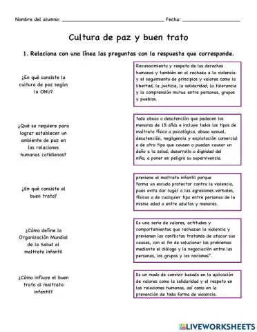 Cultura de la Paz y buen trato