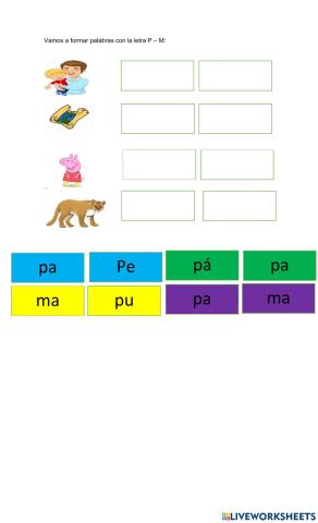 Formar palabras con P- m