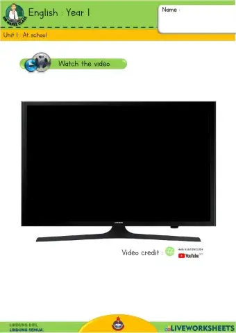 English Y1 - At school