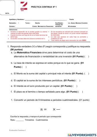 Conceptos de Matemática Financiera 1