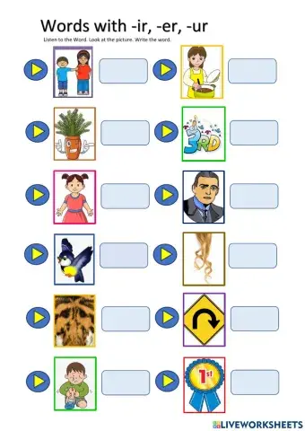 Words with -ir, -er, -ur