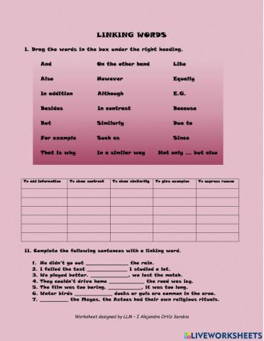 Linking words