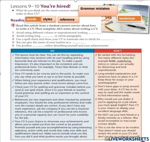 Reading comprehension