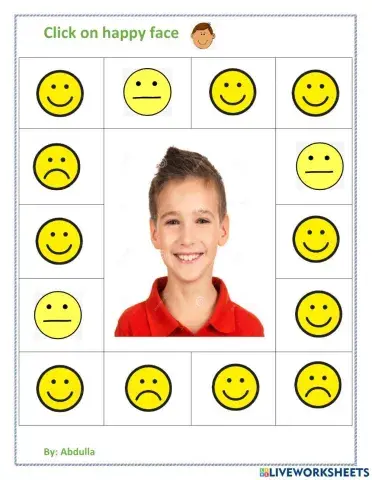 Click on the  happy face