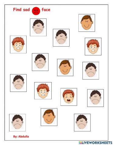Find sad face