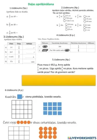 Daļas aprēķināšana