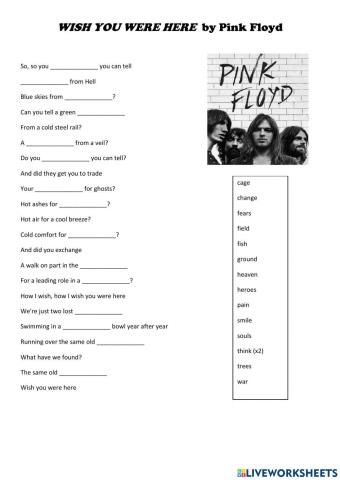 WISH YOU WERE HERE by Pink Floyd