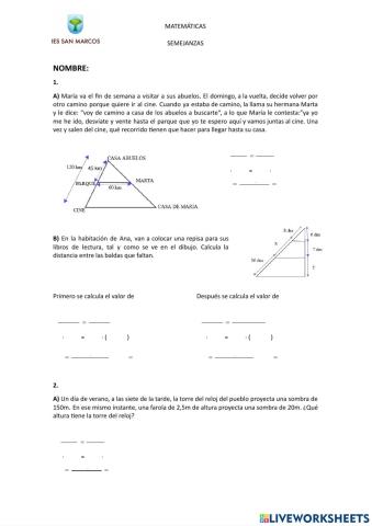 Examen de semejanzas
