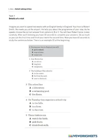 Listening and reading comprehension