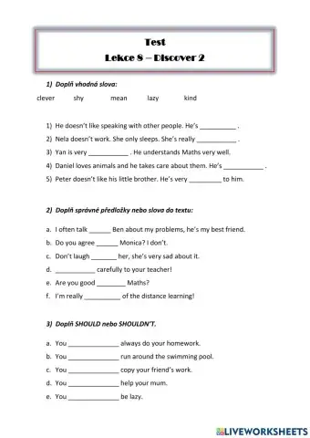 Discover 2 - opakování lekce 8