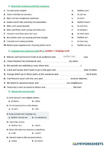 So do I - Neither do I