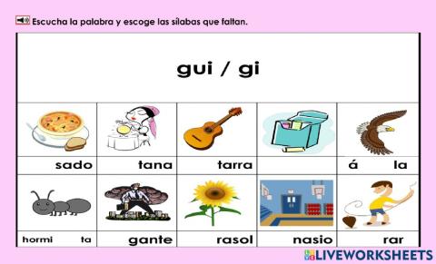 Gui-Gi: Escoge la sílaba que falta.