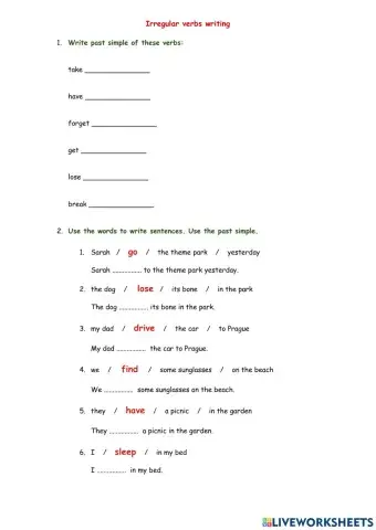 Past simple irregular