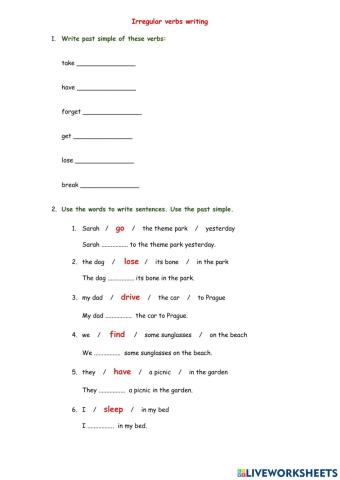 Past simple irregular