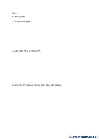 5.1 History of Life