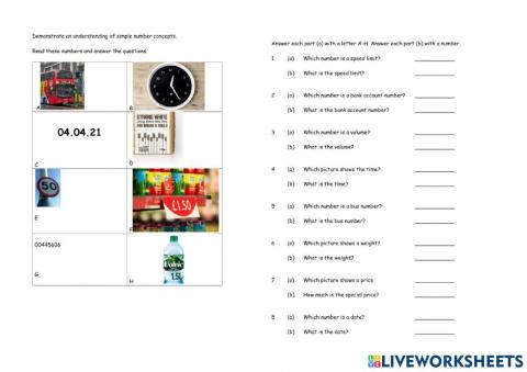 Number Concepts Practice Test