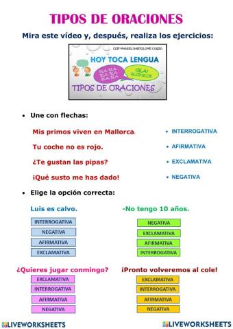 Tipos de oraciones