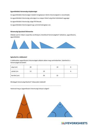 Háromszögek tulajdonságai2