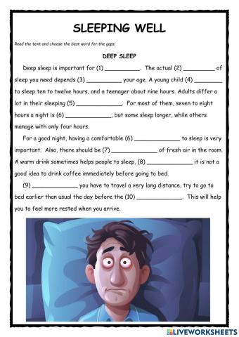 Sleeping Well PET Exercise