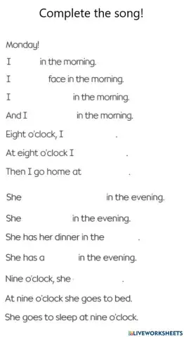 Vocabulary and song 2