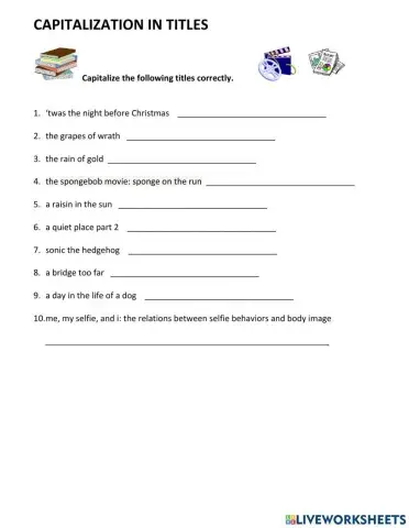 Capitalization in titles Quiz