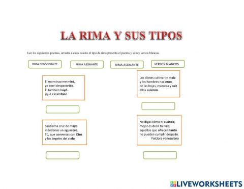 La rima y sus tipos