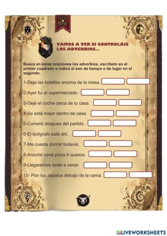 LENGUA -T11- ADVERBIOS de TIEMPO y LUGAR