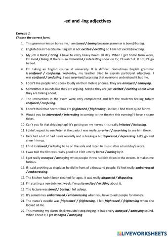 -ing and -ed adjectives