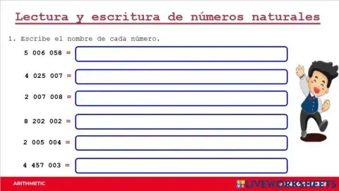 Escritura de números naturales