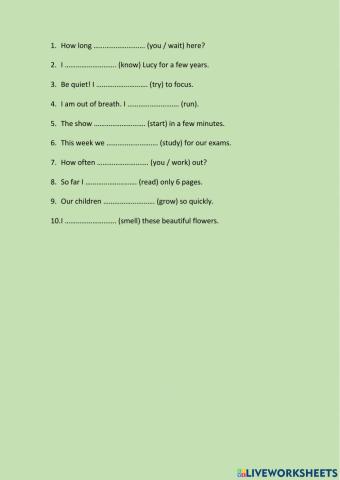 Present tenses - review