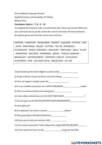 First Certificate Language Practice