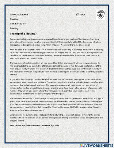 Reading comprehension