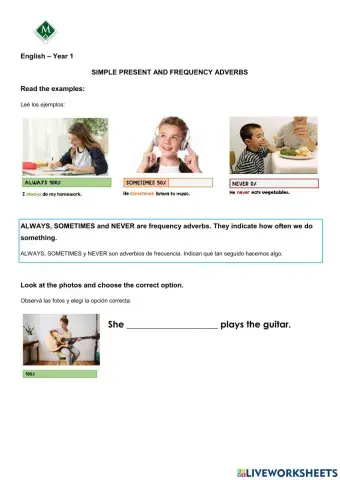 Frequency adverbs (M)