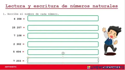Escritura de números naturales