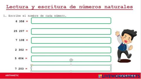 Escritura de números naturales