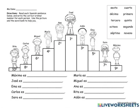 Ordinal Numbers in Spanish