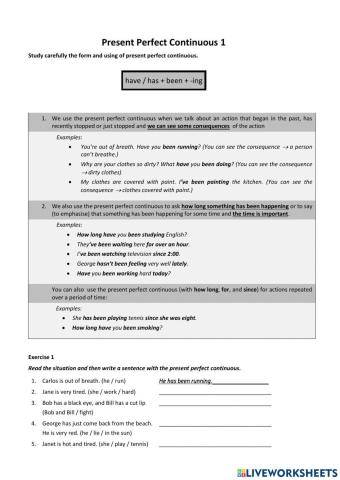 Present Perfect Continuous