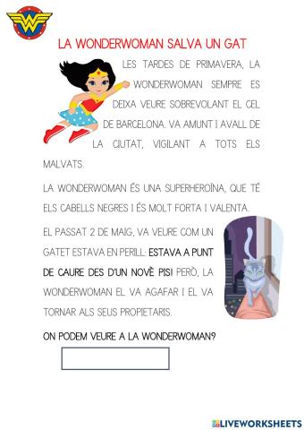 La Wonderwoman salva un gat