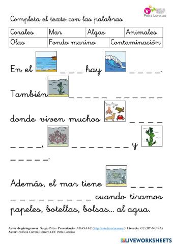 SA Animales. Lectoescritura