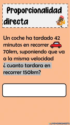 Problema de proporcion directa